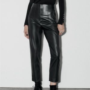 Faux leather high waisted pants